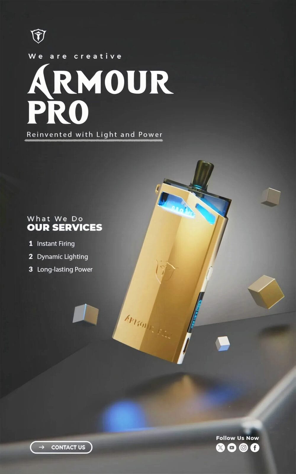 SAMURAI Armour Pro 將軍 PRO小煙主機 1500mAh 鎧甲發光煙彈