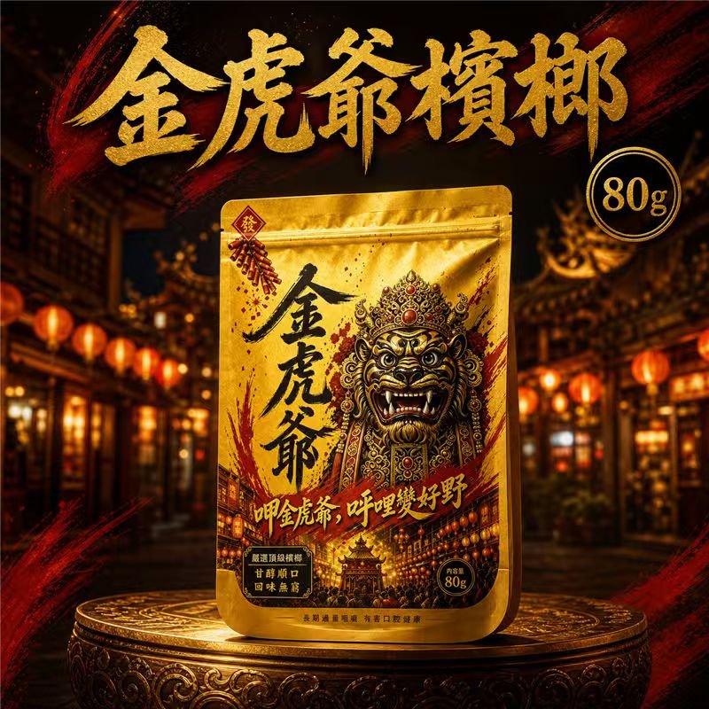 金虎爺檳榔 【金虎爺檳榔】大陸檳榔乾果 30顆獨立包裝隨身方便 台灣市場調味