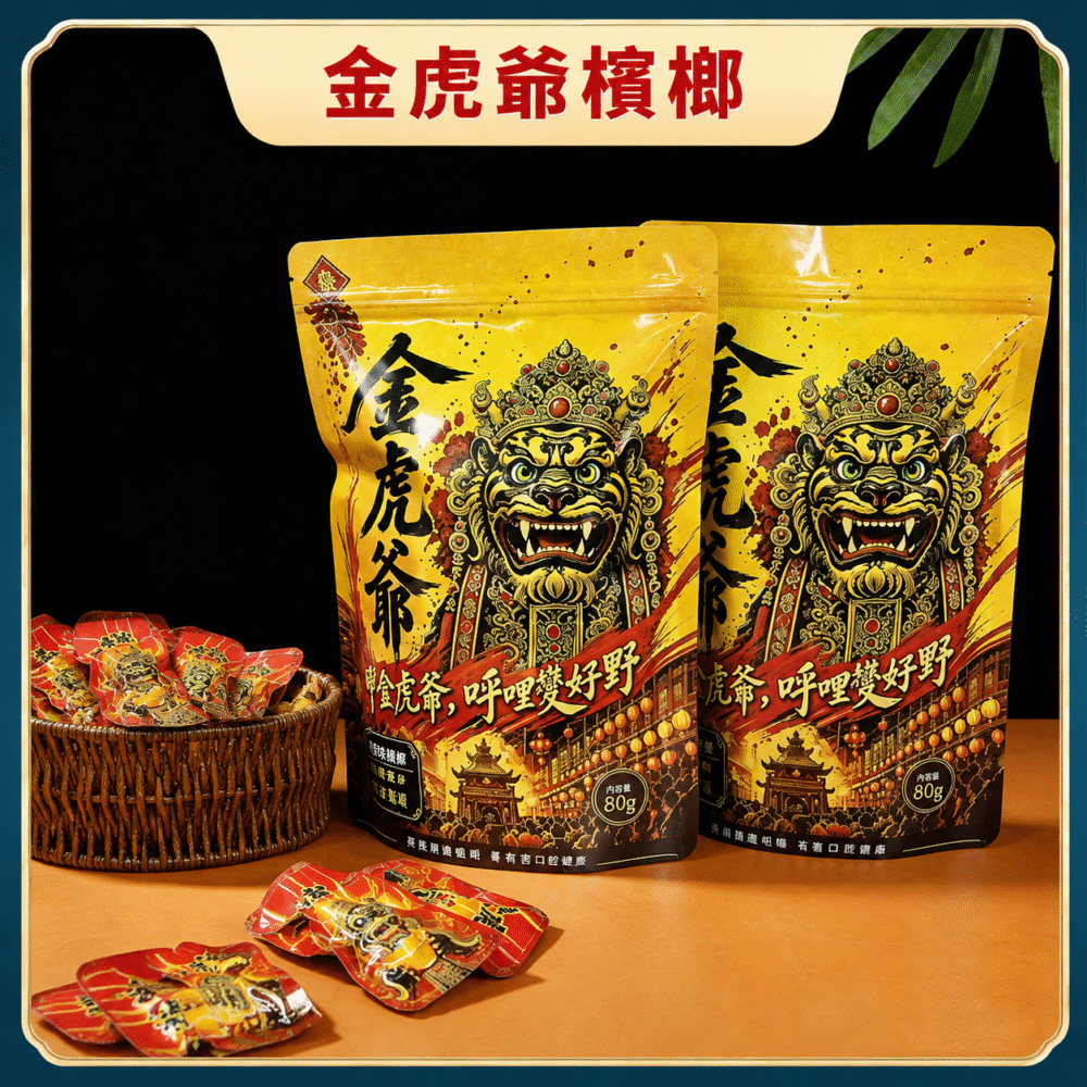 金虎爺檳榔 【金虎爺檳榔】大陸檳榔乾果 30顆獨立包裝隨身方便 台灣市場調味
